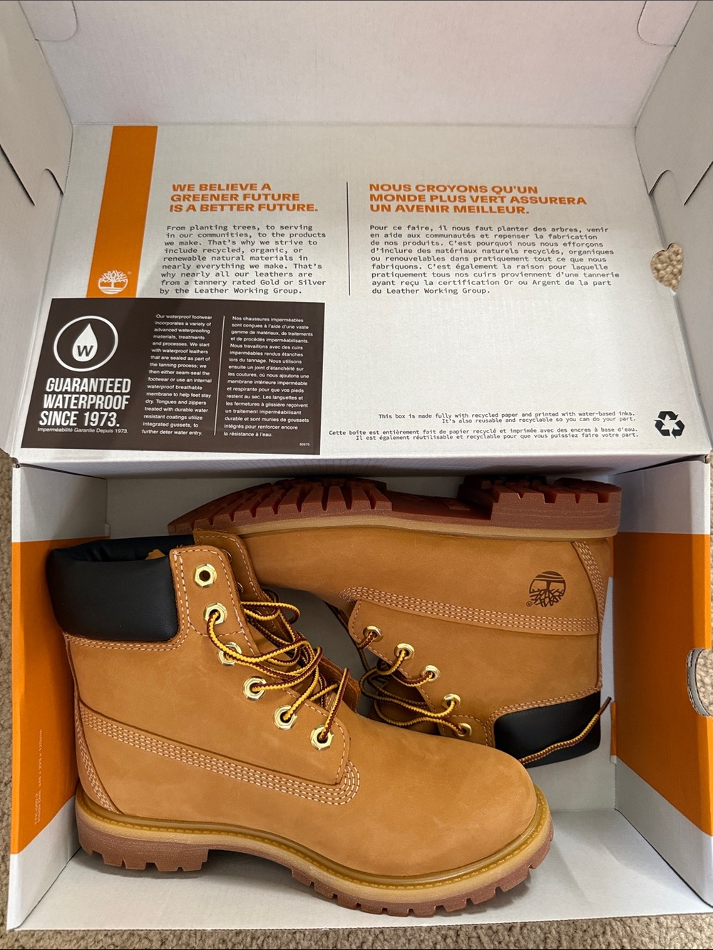 Timberland Wheat Tan Women's Waterproof Lace-Up Combat Boots
